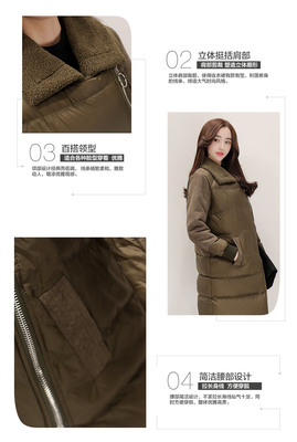 中长款2016年冬季时尚纯色通勤西装领棉衣/棉服优雅
